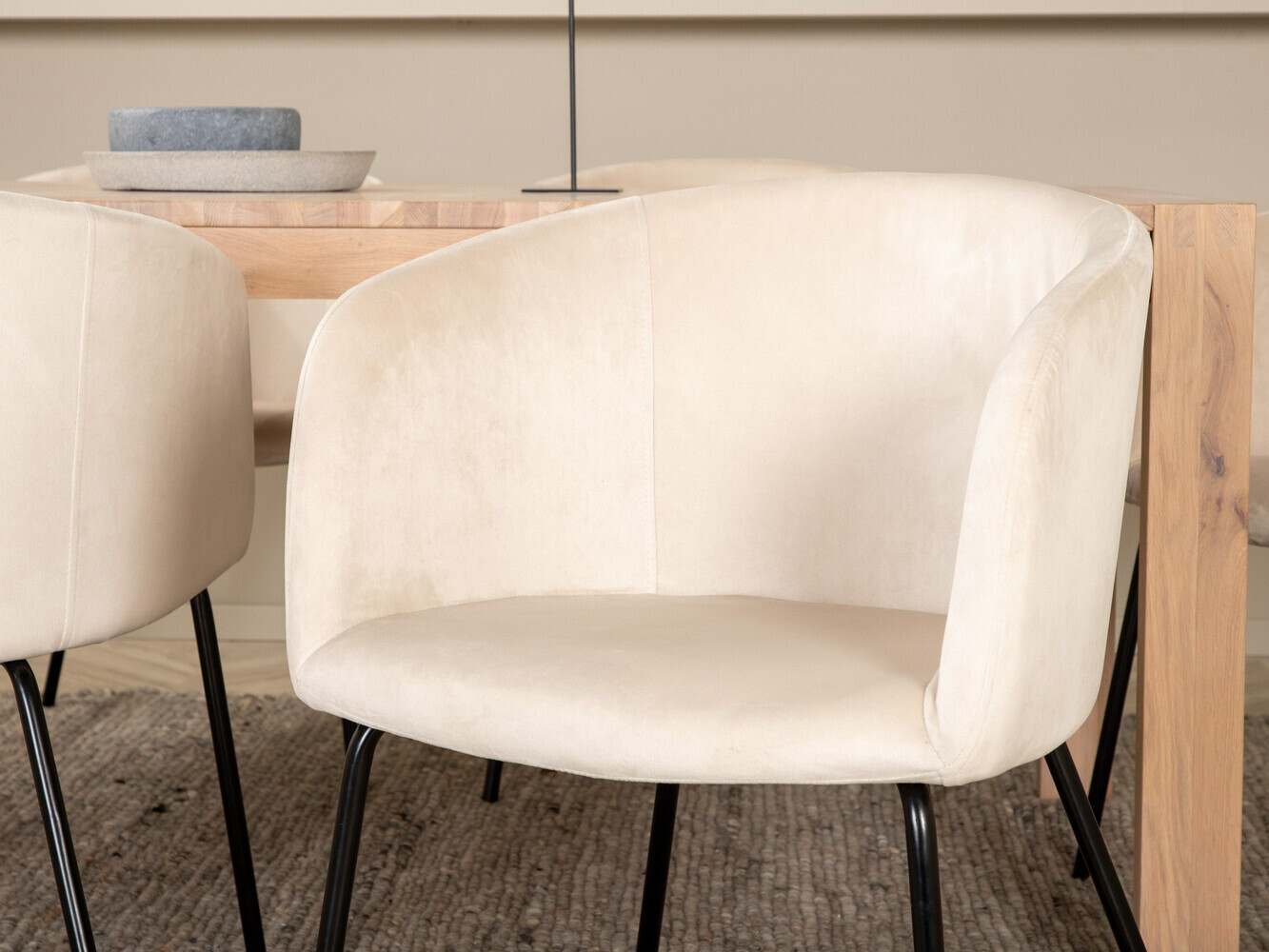 Salle à manger complète Dallas 2955 (Beige + Noir)