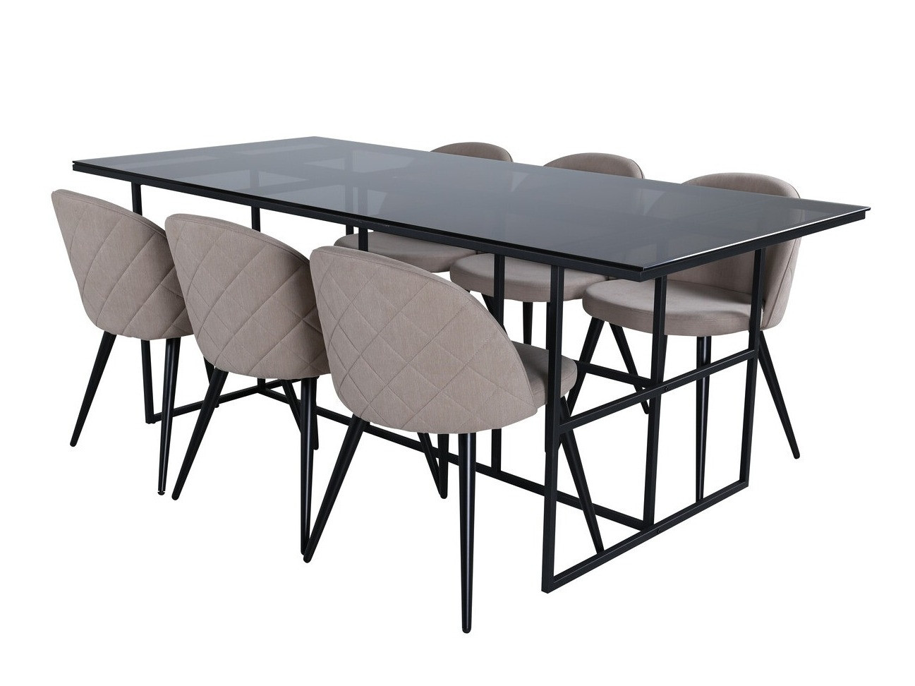 Salle à manger complète Dallas 3042 (Beige + Noir)