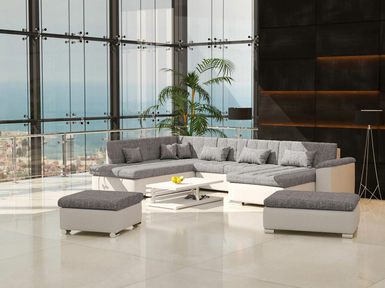 Ensemble de canapés Comfivo Gemma II (Soft 017 + Lawa 05)