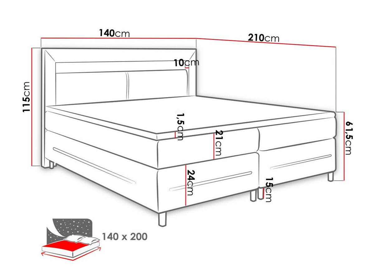 Lit boxspring Ros (Soft 100)
