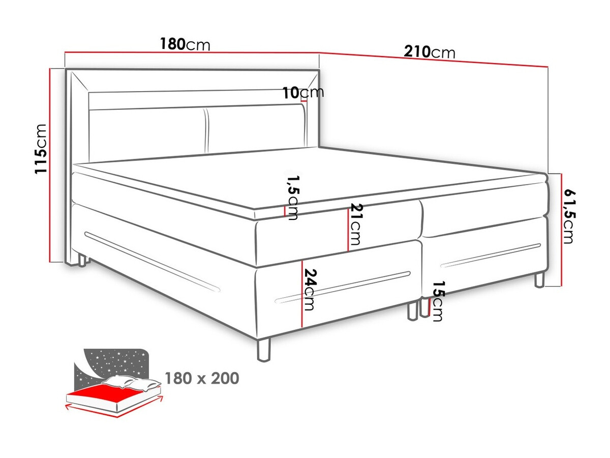 Lit boxspring Ros (Soft 100)
