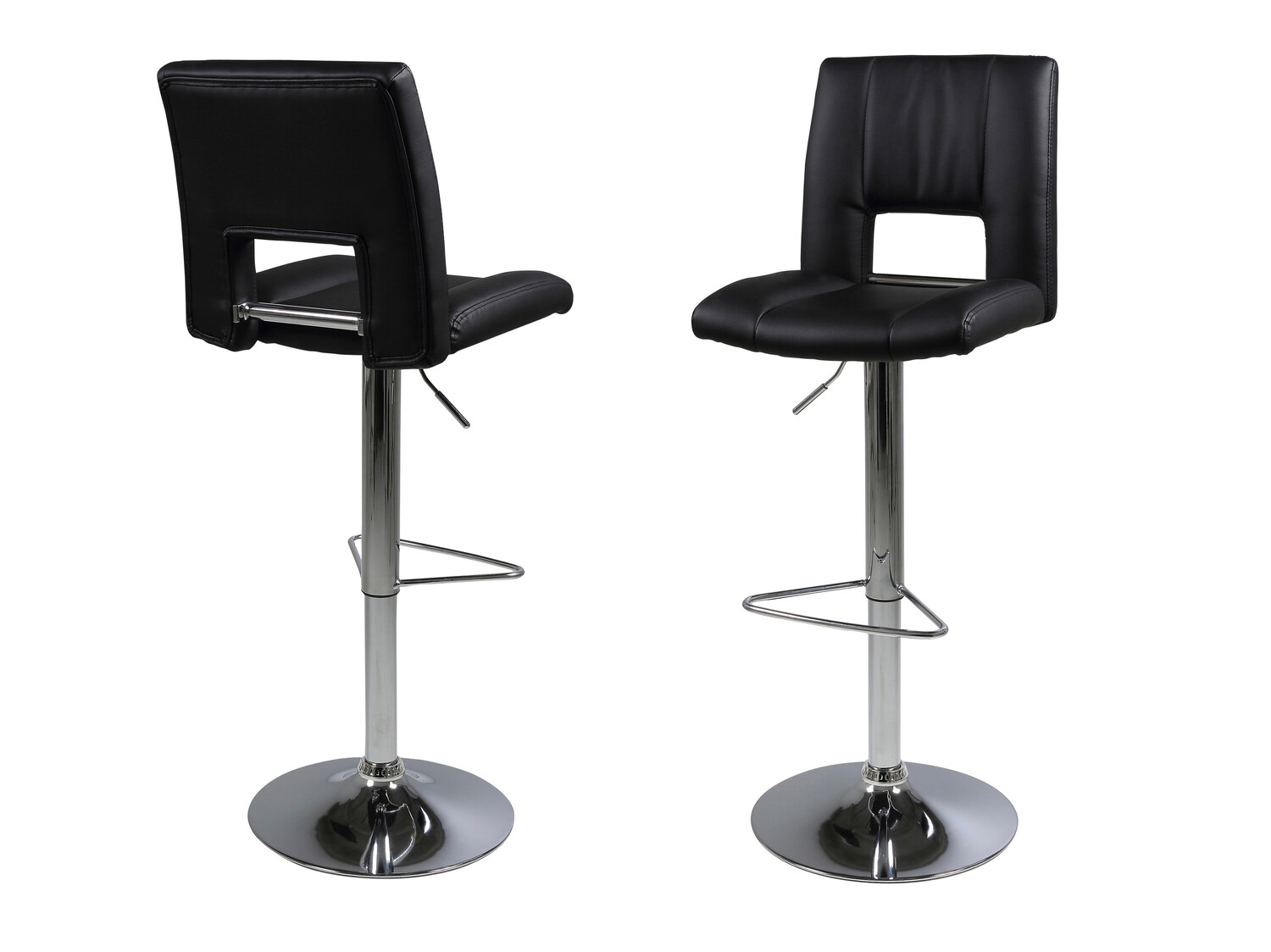 Chaise de bar mi-hauteur Norsica 145 (Noir + Argent)