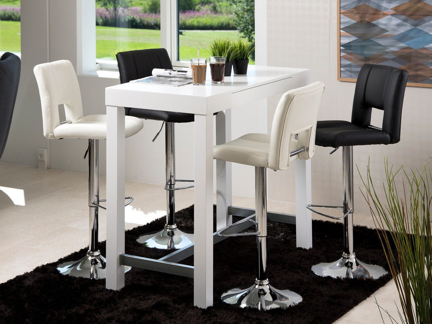 Chaise de bar mi-hauteur Norsica 145 (Noir + Argent)