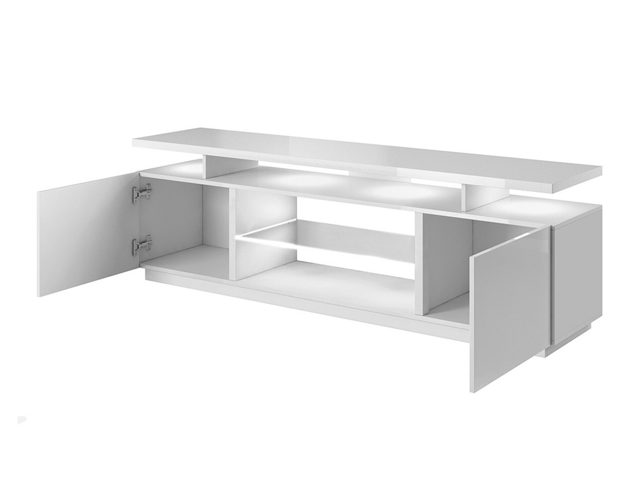 Meuble TV Figura (Blanc + Blanc brillant)