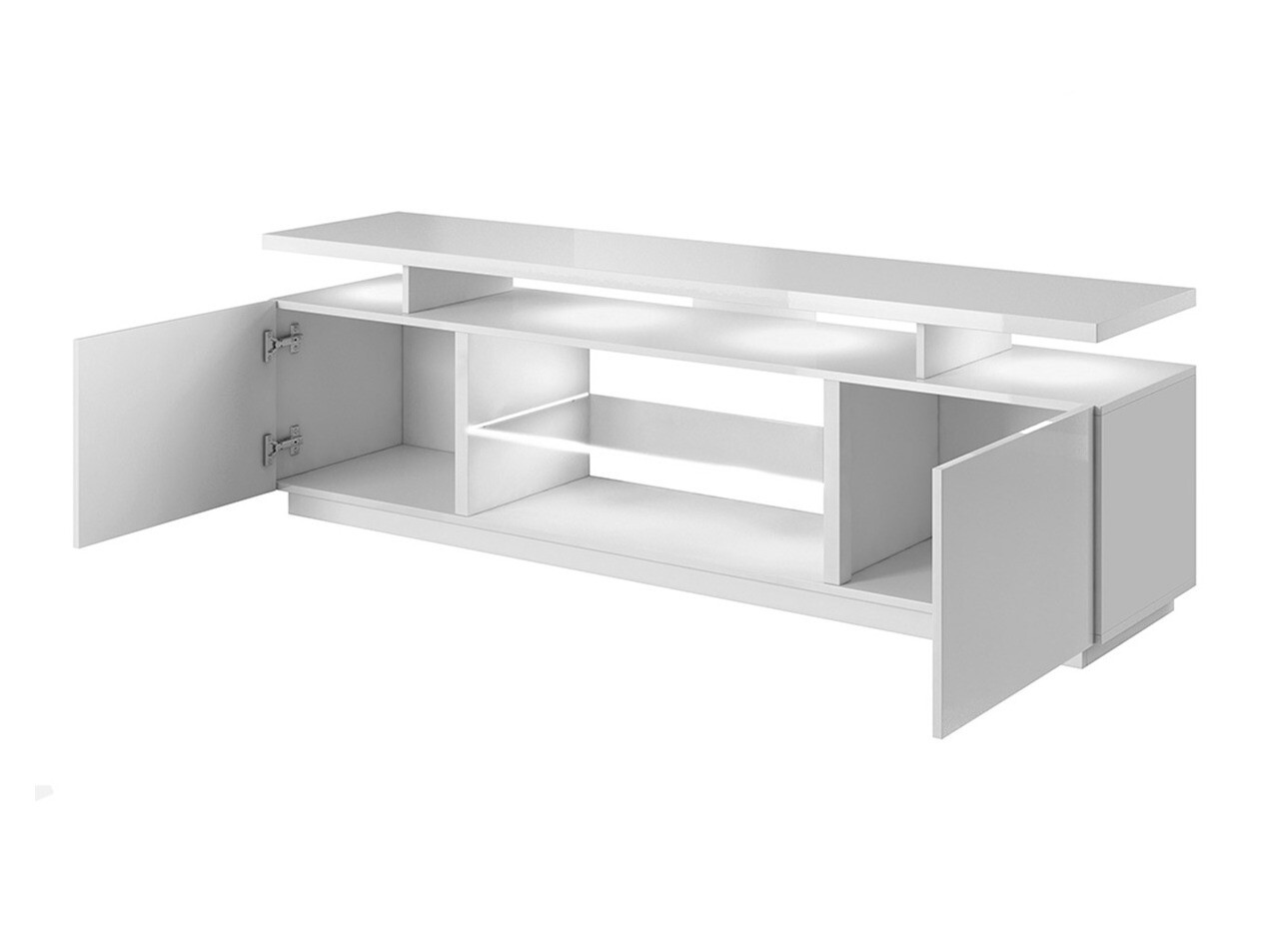 Meuble TV Figura (Noir + Noir brillant)