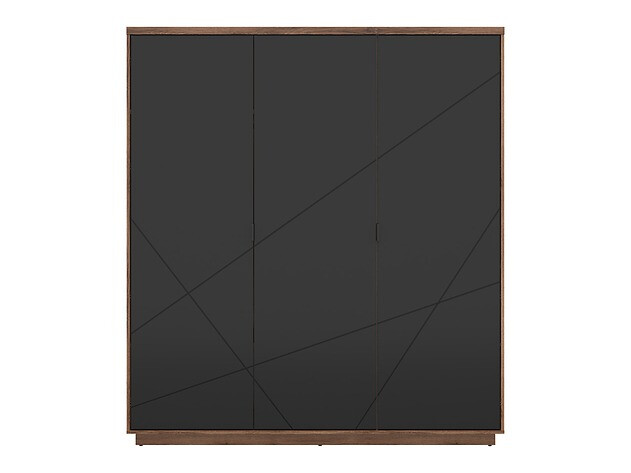 Armoire Fivale 116 (Chêne delano foncé + Noir mat)