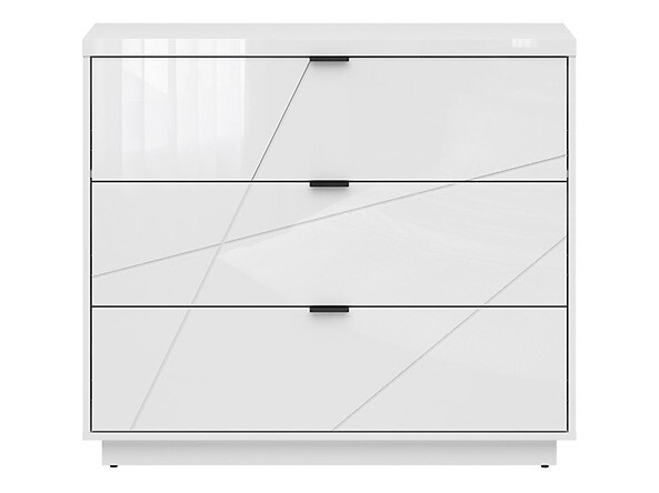Commode Fivale 118 (Blanc brillant + Blanc)