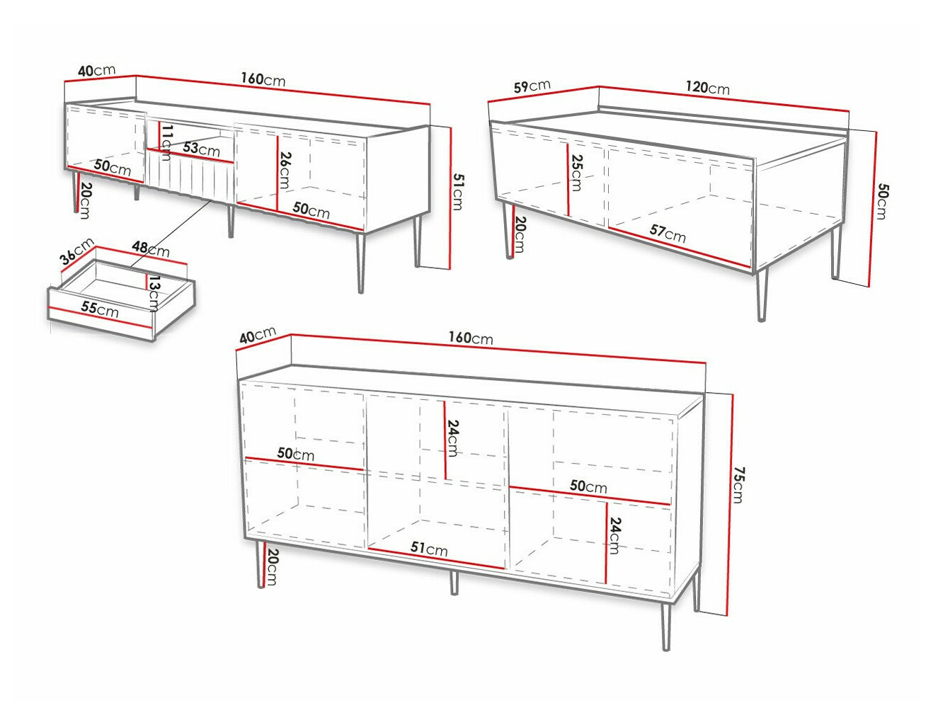 Ensemble de salon Merced B131 (Noir brillant + Noir)