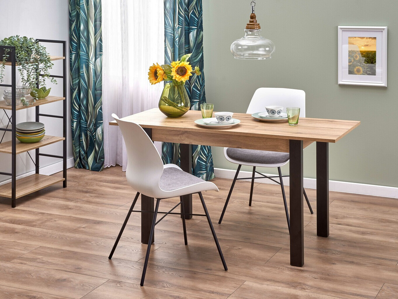 Table Houston 1208 (Chêne wotan + Noir)