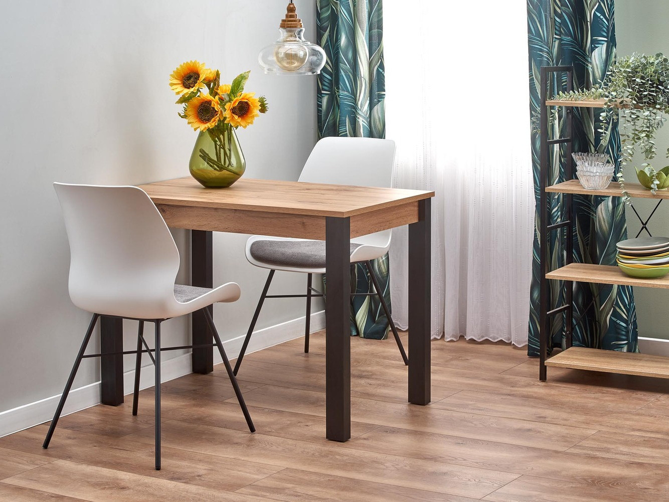 Table Houston 1208 (Chêne wotan + Noir)