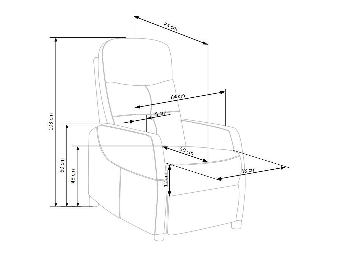Fauteuil inclinable Houston 992 (Gris)