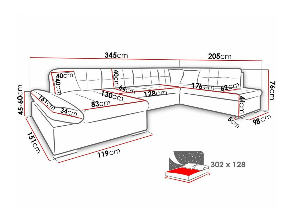 Canapé d'angle Comfivo 150 (Poso 01)