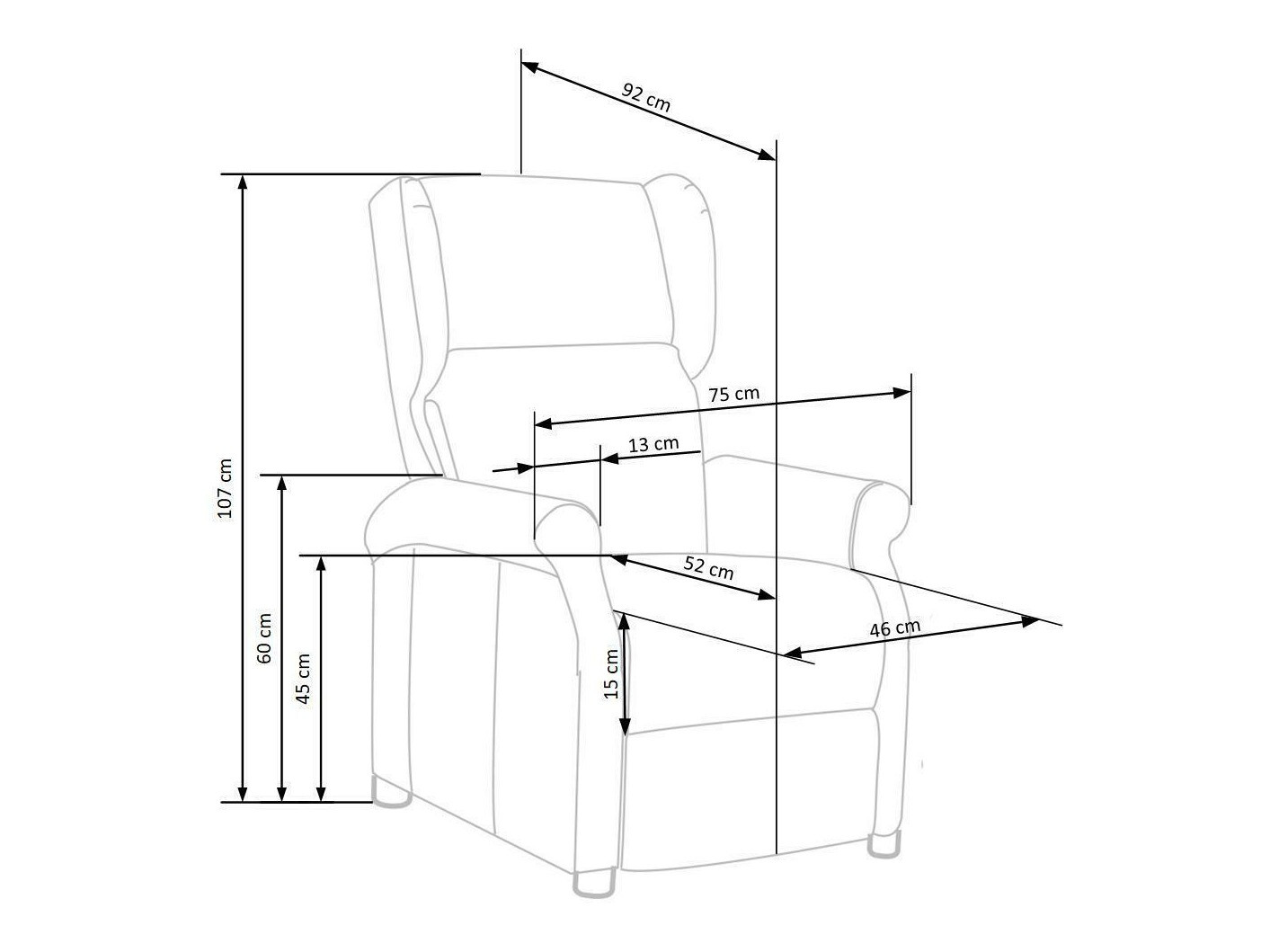 Fauteuil inclinable Houston 1029 (Gris)