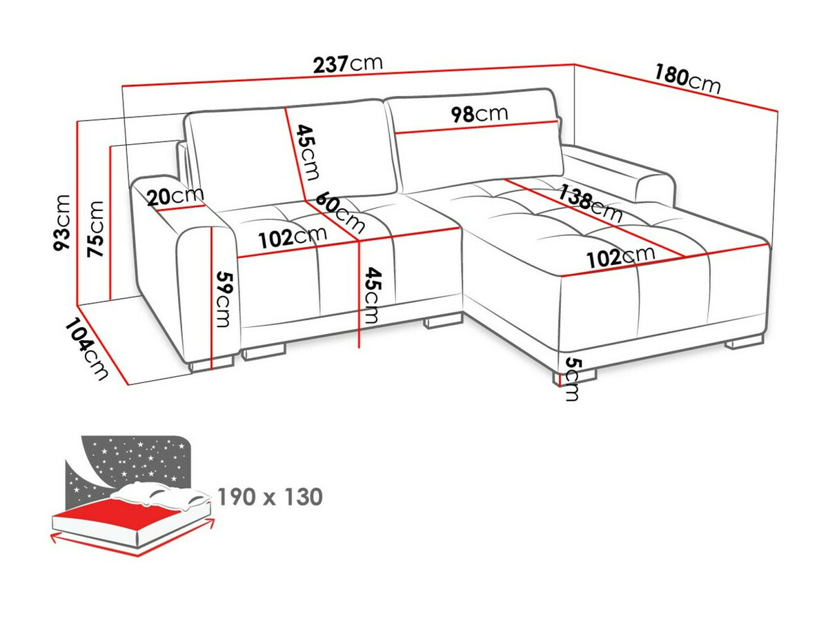 Canapé d'angle Columbus 183 (Paros 3)