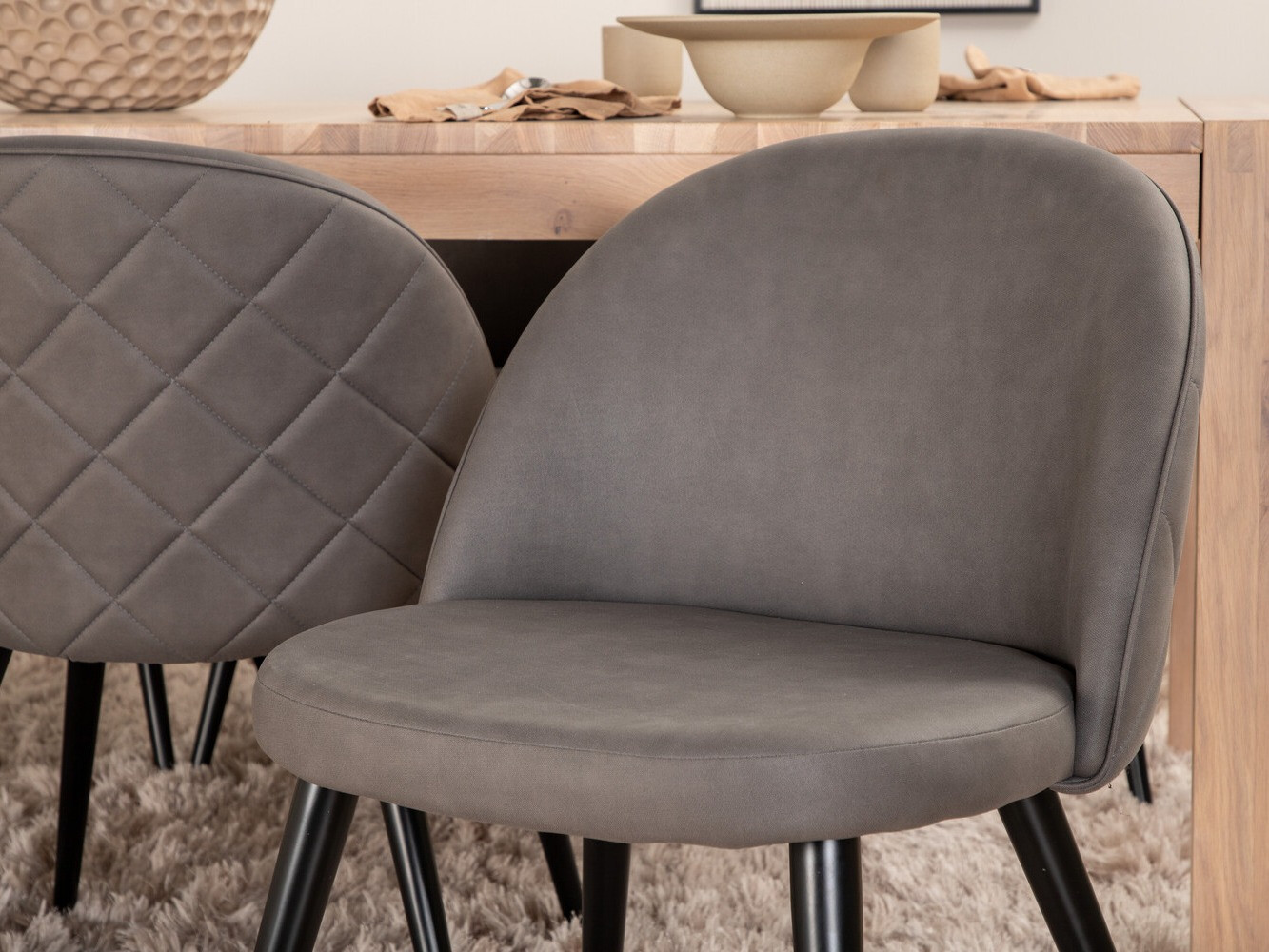 Salle à manger complète Dallas 2952 (Gris + Noir)