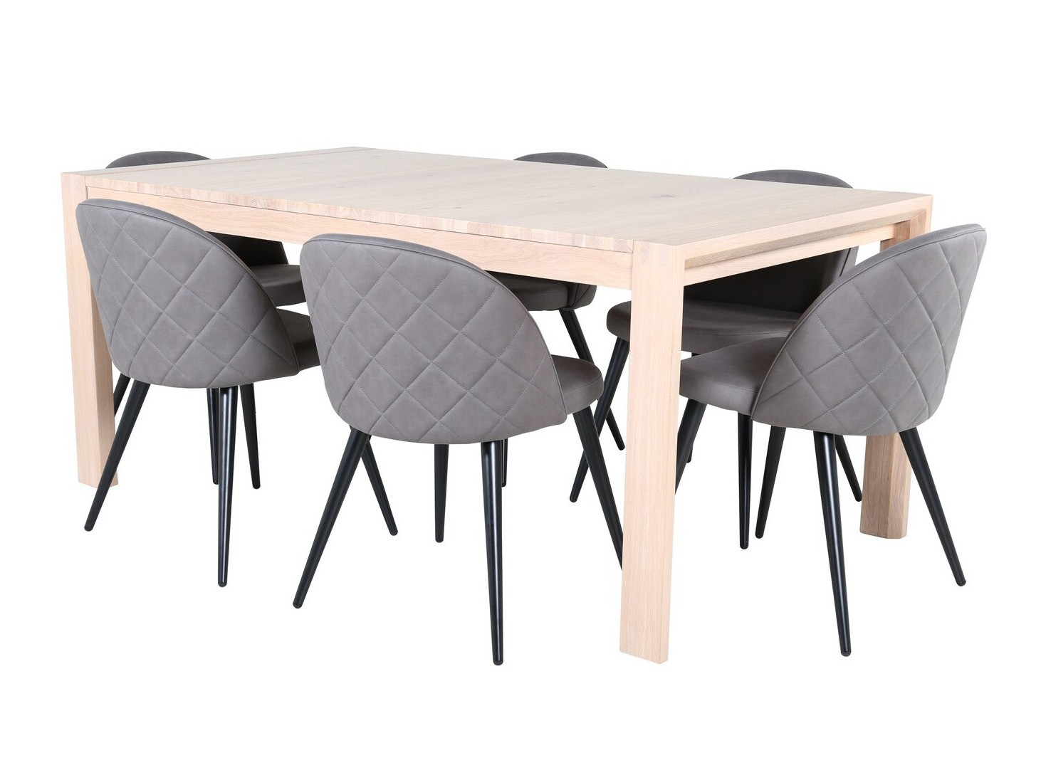 Salle à manger complète Dallas 2952 (Gris + Noir)