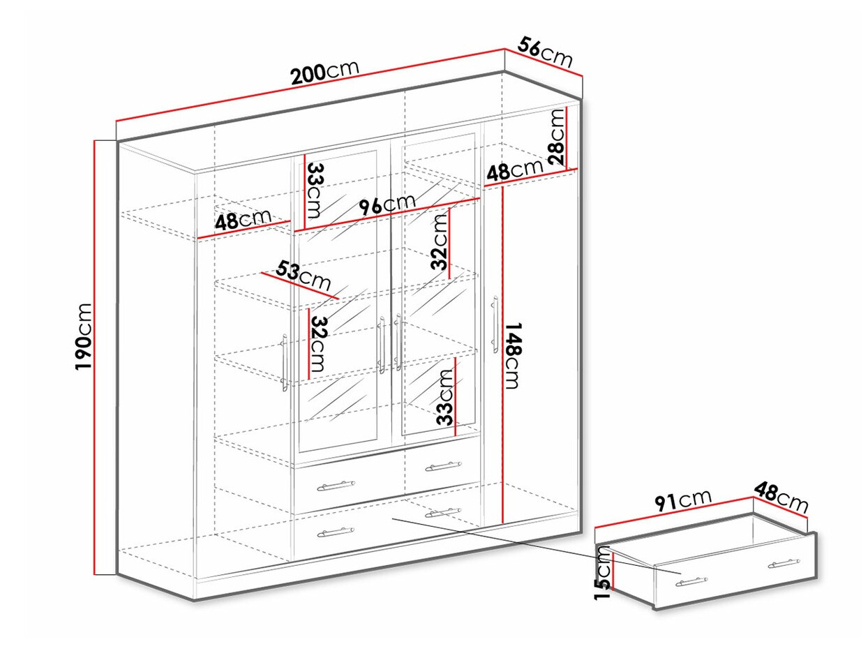 Armoire Cavmero 100 (Sonoma chêne + Blanc)