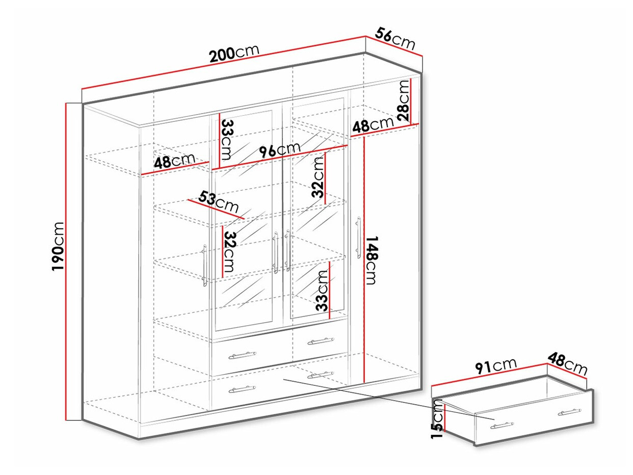 Armoire Cavmero 101 (Sonoma chêne + Blanc)