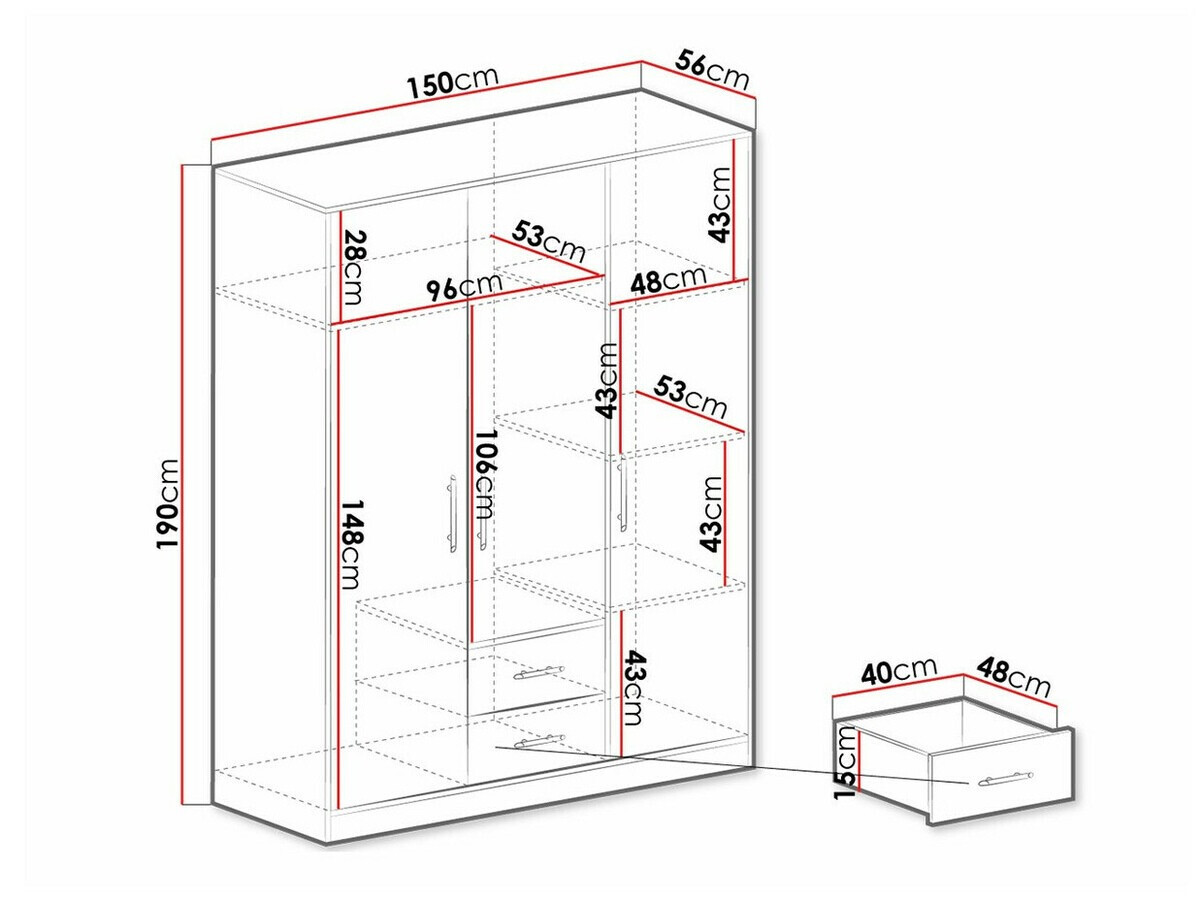 Armoire Cavmero 102 (Anthracite)
