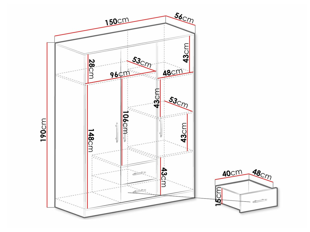 Armoire Cavmero 102 (Sonoma chêne + Blanc)