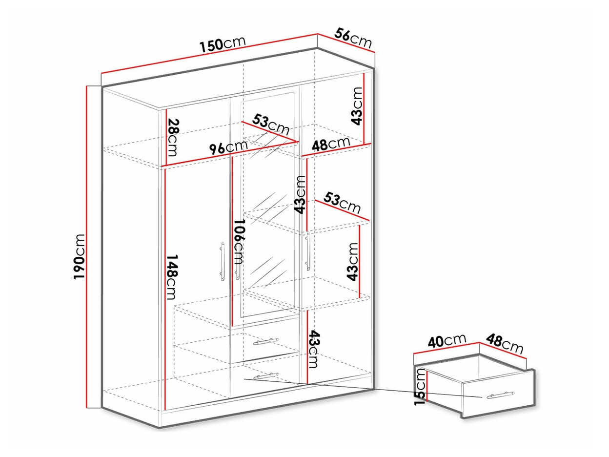Armoire Cavmero 103 (Sonoma chêne + Blanc)