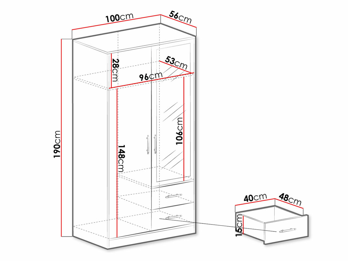 Armoire Cavmero 104 (Anthracite)