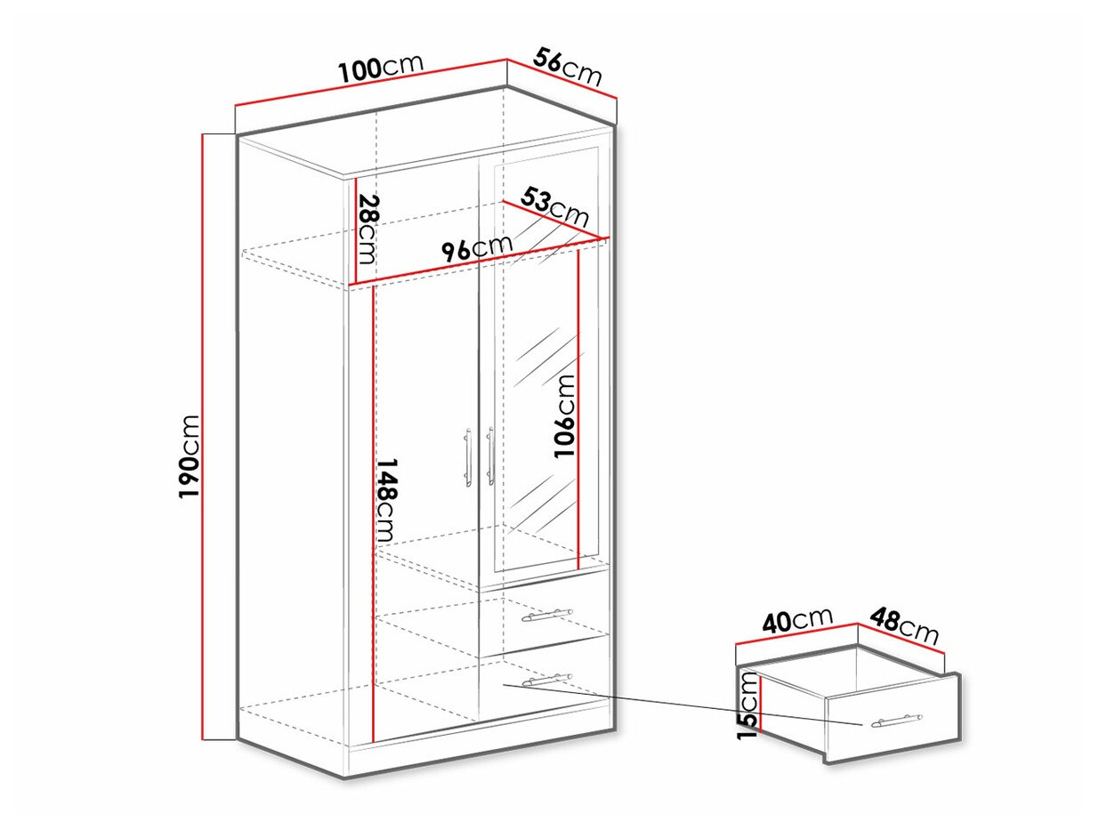 Armoire Cavmero 104 (Sonoma chêne + Blanc)