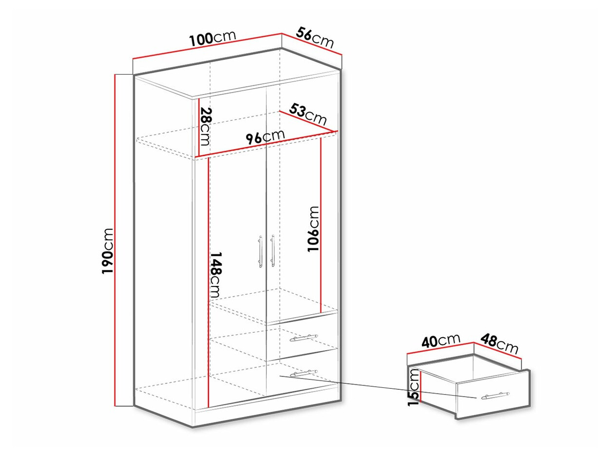 Armoire Cavmero 105 (Sonoma chêne + Blanc)