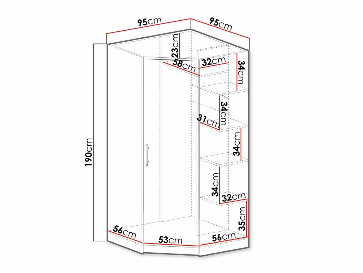 Armoire d'angle Cavmero 106 (Anthracite)