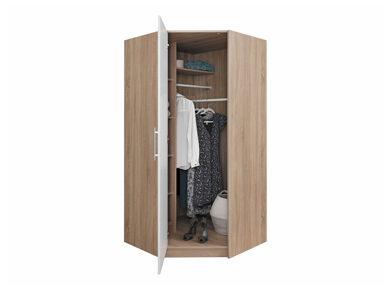 Armoire d'angle Cavmero 106 (Sonoma chêne + Blanc)