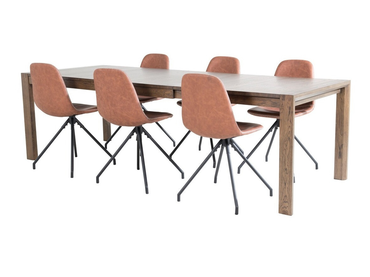 Salle à manger complète Dallas 2036 (Noir + Orange)