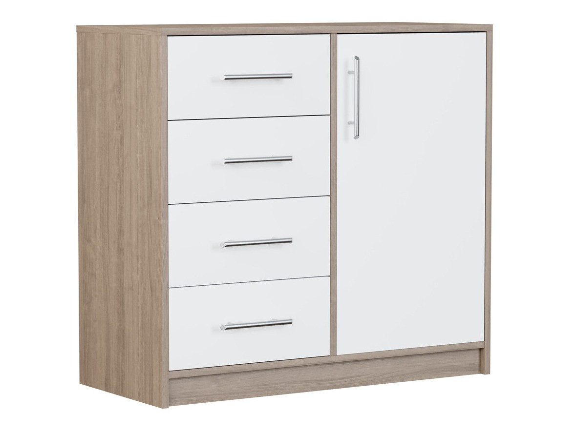 Commode Cavmero 108 (Sonoma chêne + Blanc)