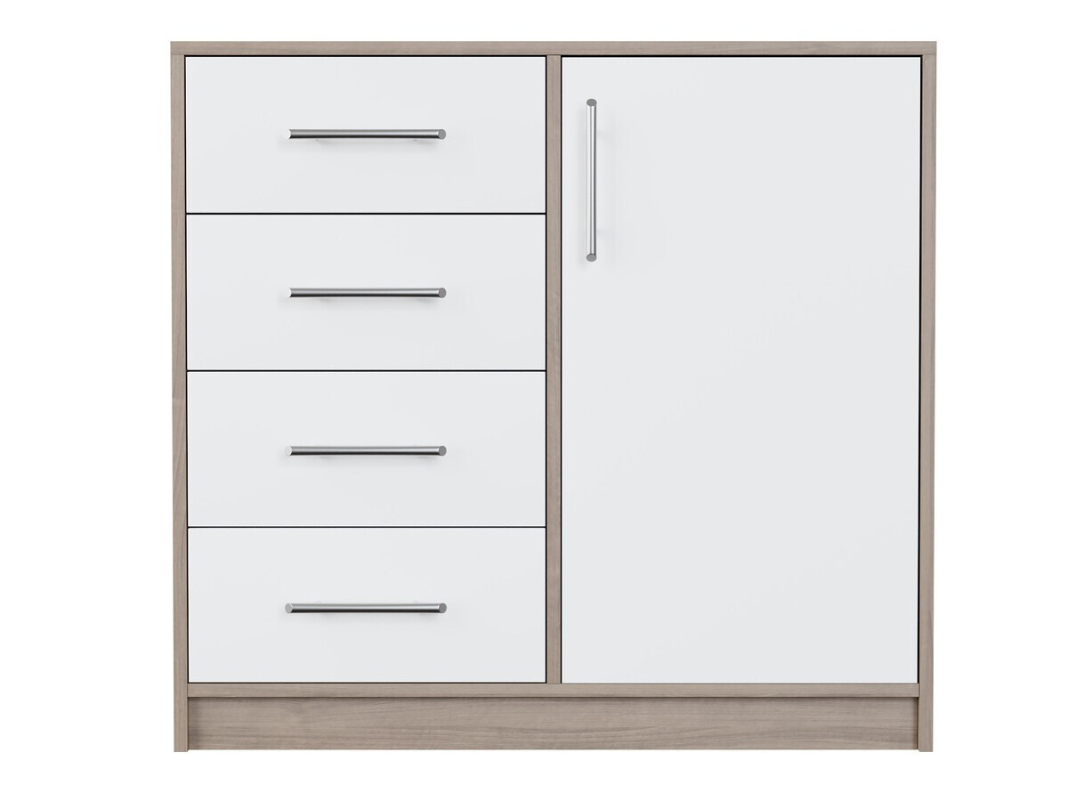 Commode Cavmero 108 (Sonoma chêne + Blanc)