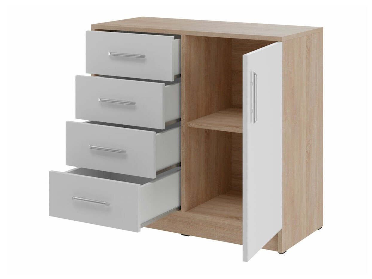 Commode Cavmero 108 (Sonoma chêne + Blanc)