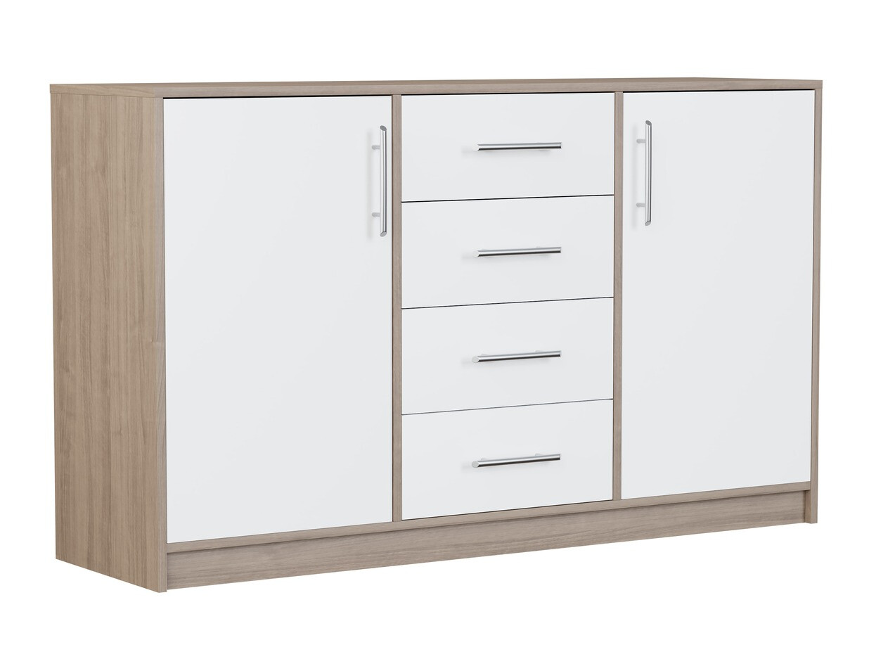 Commode Cavmero 109 (Sonoma chêne + Blanc)