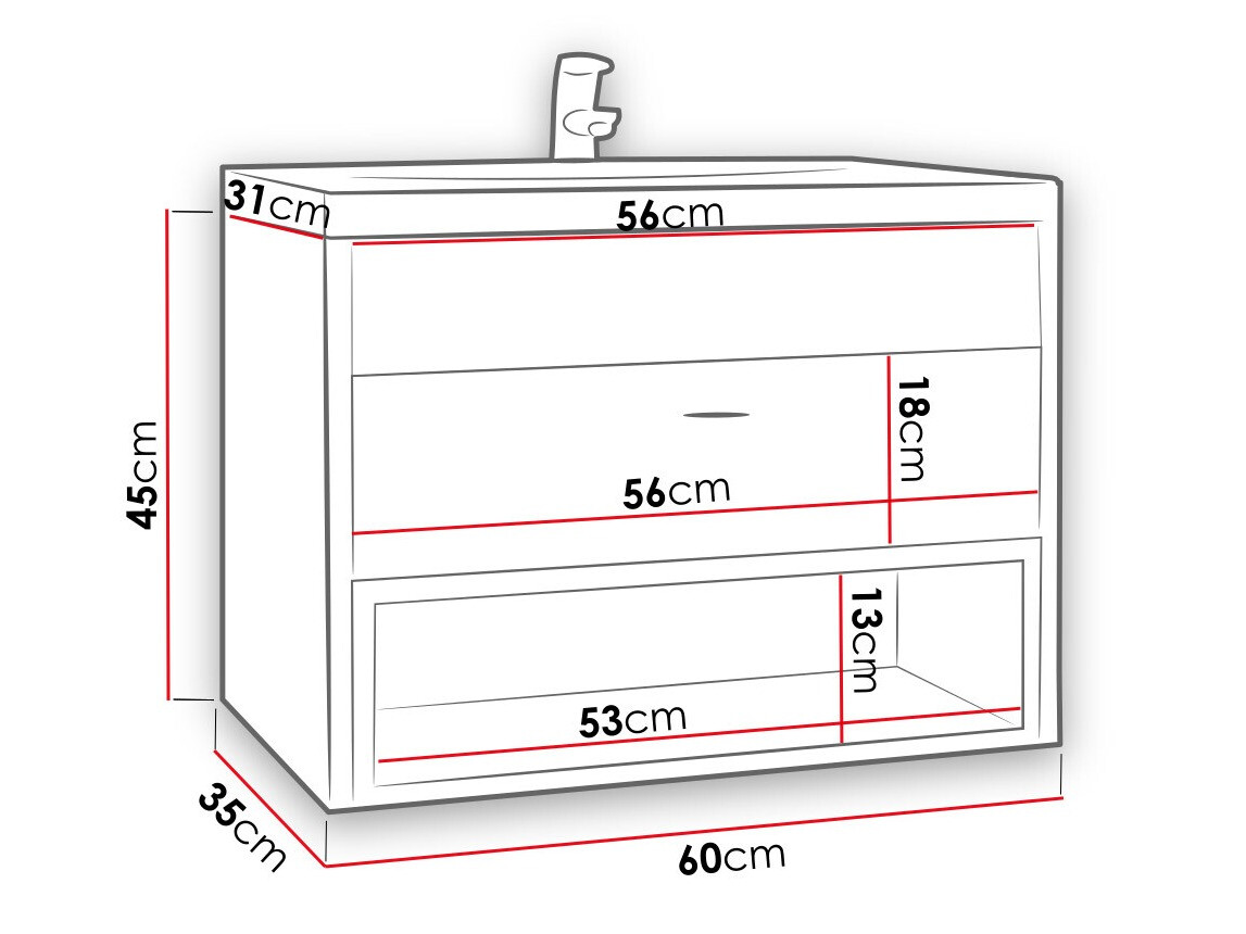 Armoire de salle de bains murale pour lavabo Velum (Chêne Artisan + Noir)