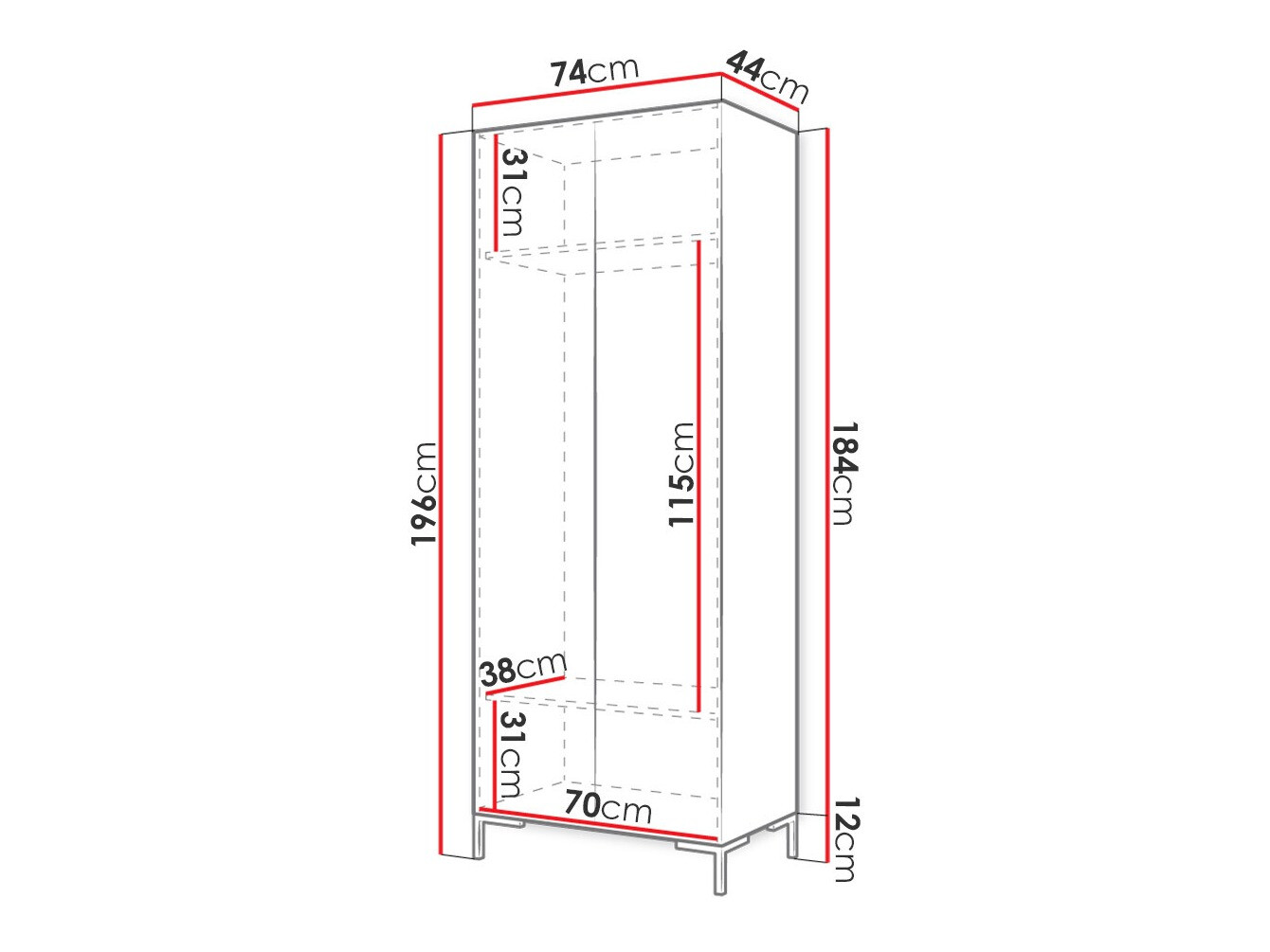 Armoire Nomal (Blanc + Doré)