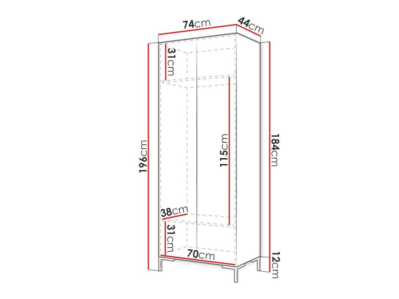 Armoire Nomal I (Blanc + Doré)