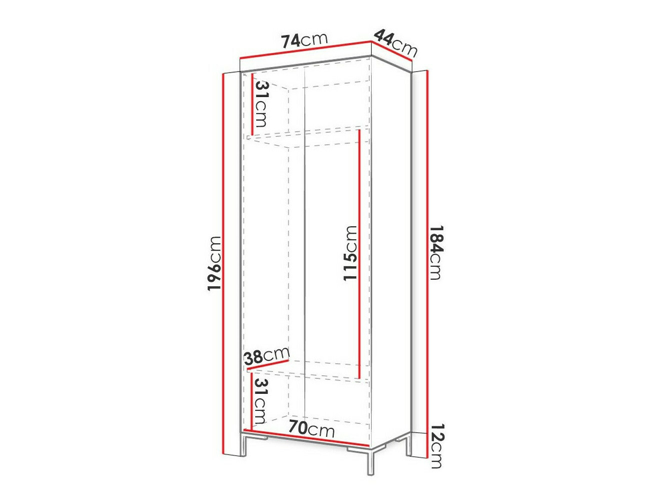 Armoire Nomal I (Craft chêne + Noir)