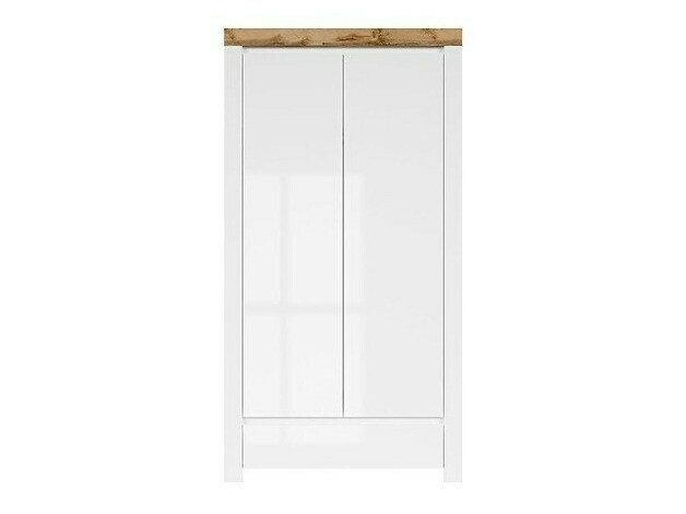 Armoire Sonsoru 110 (Blanc + Blanc brillant + Chêne wotan)