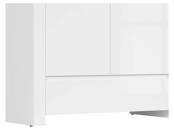 Armoire Sonsoru 110 (Blanc + Blanc brillant + Chêne wotan)