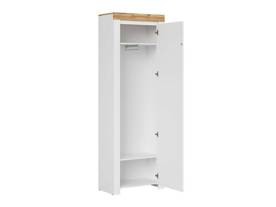 Armoire Sonsoru 117 (Blanc + Blanc brillant + Chêne wotan)