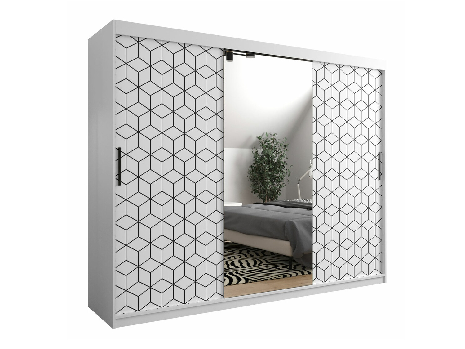 Armoire Hartford 291 (Blanc + Noir)