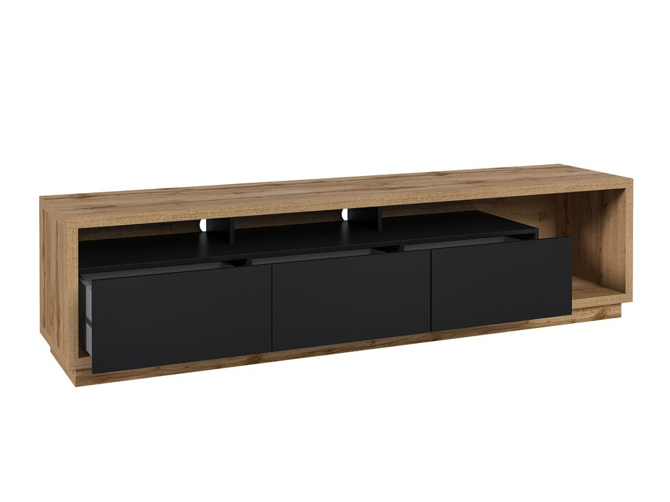 Meuble TV Austin 357 (Chêne wotan + Noir mat)