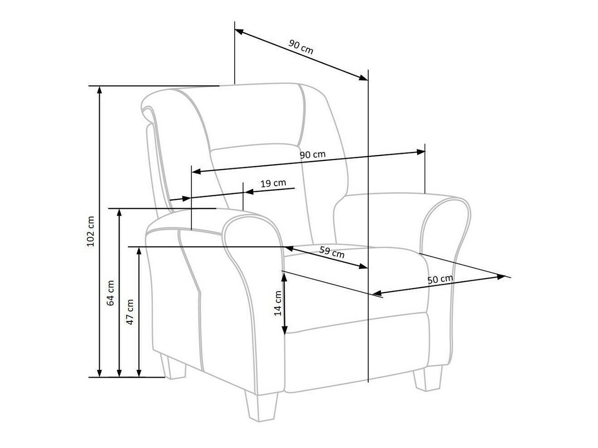 Fauteuil inclinable Houston 848 (Gris + Hêtre)
