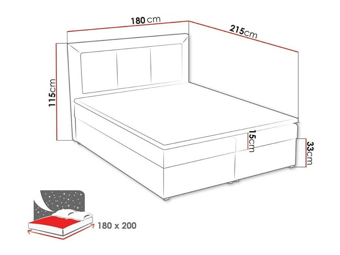 Lit boxspring Pomona 114 (Victoria 14 853)