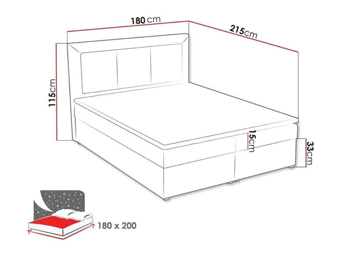 Lit boxspring Pomona 114 (Victoria 14 863)