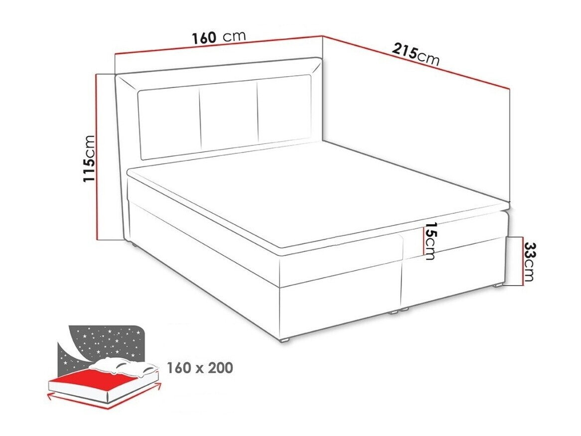 Lit boxspring Pomona 114 (Victoria 14 863)