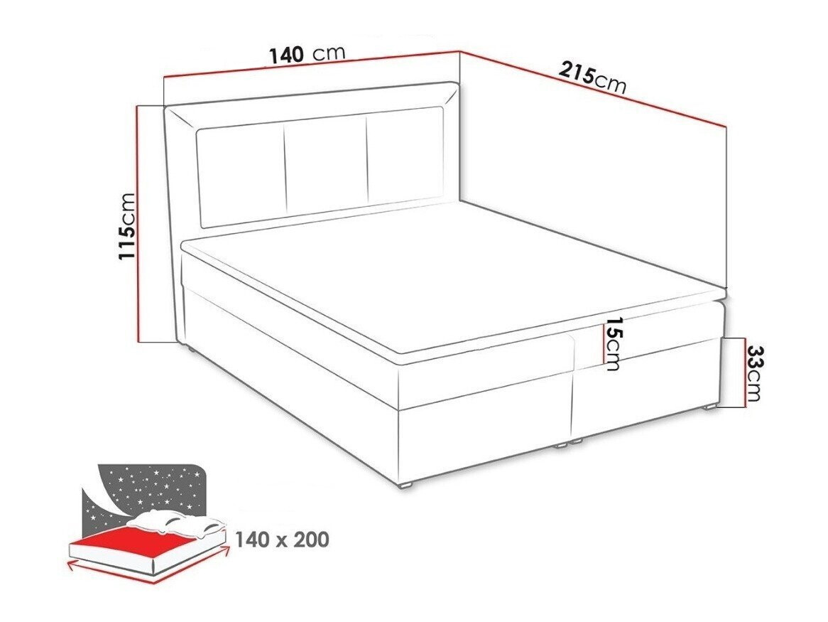 Lit boxspring Pomona 114 (Victoria 14 867)