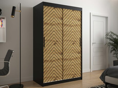 Armoire Hartford 308 (Noir + Chêne Artisan)